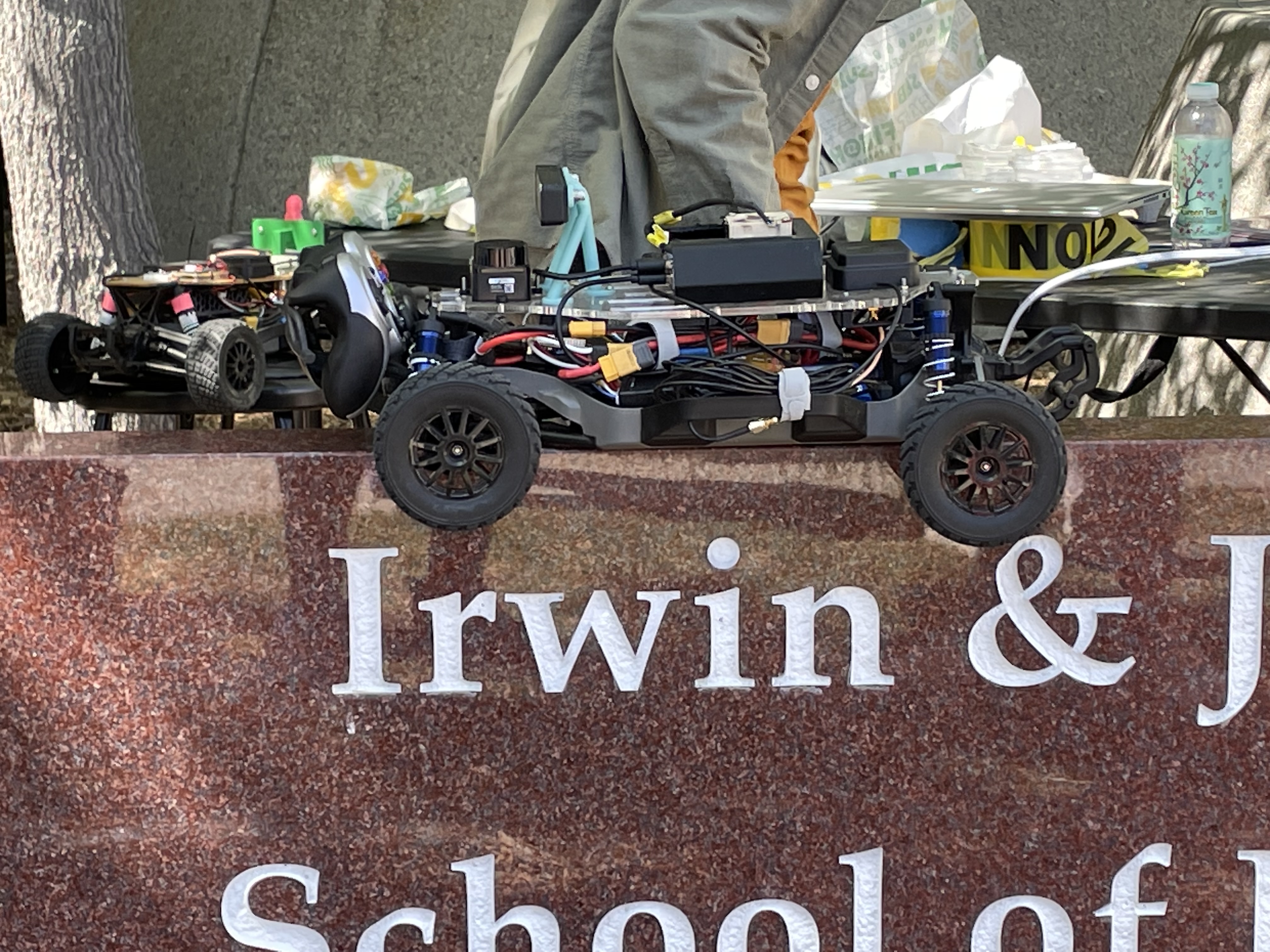 ECE 148 autonomous RC car platform with sensors and electronics